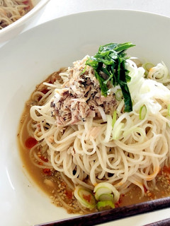 鯖缶で簡単♬鯖そぼろの豆乳味噌そうめん-レシピのメイン写真