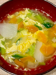 かぶ入りでお野菜たっぷりの中華卵スープ♪-レシピのメイン写真