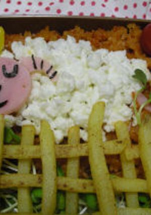 ふわふわ卵白☆のヒツジ弁当-レシピのメイン写真