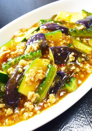 ズッキーニなすゴーヤで！夏野菜☆麻婆なす-レシピのメイン写真