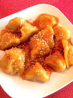レンジで簡単!トッポギ風ピリ辛水餃子☆-レシピのメイン写真