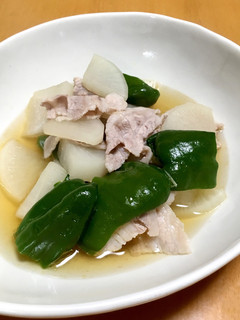 大根とピーマンと豚バラほっこり煮-レシピのメイン写真