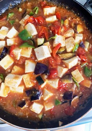 ミニトマトゴロゴロ夏野菜麻婆豆腐-レシピのメイン写真