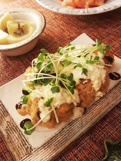 鶏の唐揚げ。豆鼓ソース。タルタルソース。-レシピのメイン写真