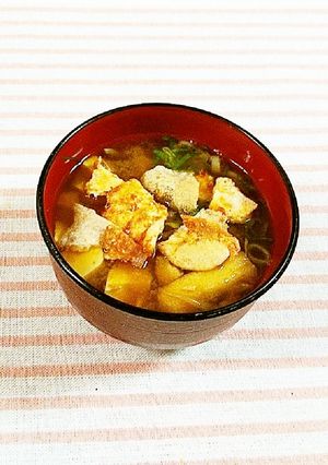 お味噌汁に、おかき♪-レシピのメイン写真
