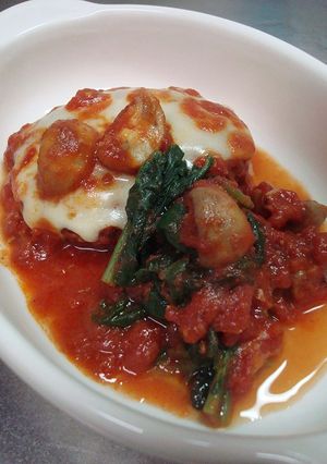 トマトの煮込みチーズハンバーグ-レシピのメイン写真