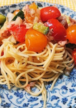 トマトとツナの冷製パスタ-レシピのメイン写真