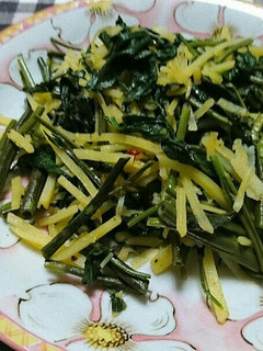 空芯菜とじゃがいもの炒め物-レシピのメイン写真