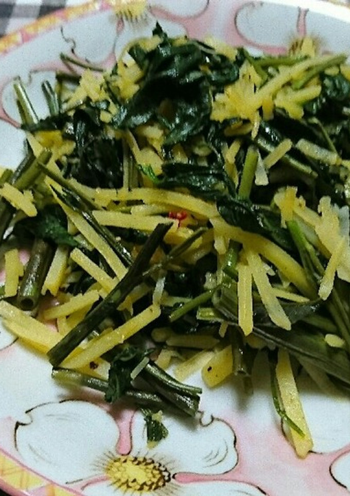 空芯菜とじゃがいもの炒め物-レシピのメイン写真