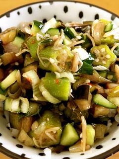 なめ茸と夏野菜でつくるわが家のだし-レシピのメイン写真