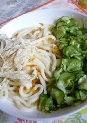 昆布酢かけきゅうり塩もみの冷やしうどん-レシピのメイン写真