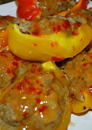 パプリカの肉詰め～スイートチリソース～-レシピのメイン写真