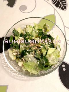 三つ葉が主役☆三つ葉レタスの豆腐サラダ♪-レシピのメイン写真