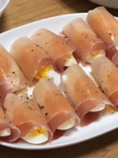 生ハムと茹で玉のおつまみ-レシピのメイン写真