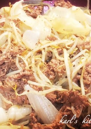 簡単レンジで野菜加熱牛肉炒め-レシピのメイン写真