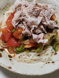 ゴーヤとトマトの冷しゃぶそうめん-レシピのメイン写真