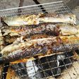 七輪で秋刀魚の塩焼き
