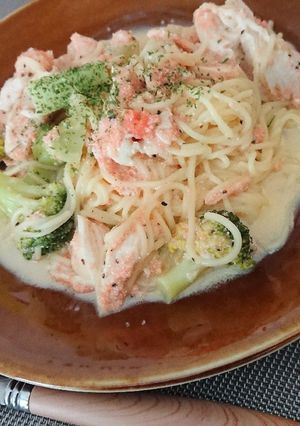 糖質0麺の明太子チーズクリームパスタ風-レシピのメイン写真