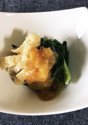 ニラと油揚げの辛子酢味噌和え-レシピのメイン写真