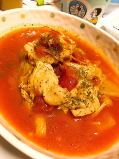 ダイエット食!白菜と鶏肉のトマト煮込み-レシピのメイン写真