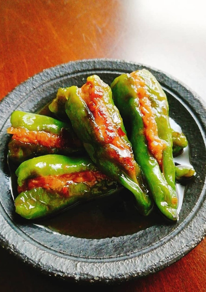 ハンバーグのタネで「しし唐辛子の肉詰め」-レシピのメイン写真
