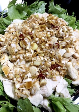 レンジ蒸し鶏のねぎソース-レシピのメイン写真