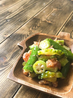 簡単☆ゴーヤと夏野菜の梅肉和え-レシピのメイン写真