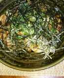 玉ねぎと焼き鳥のネギ海苔まみれ(^○^)