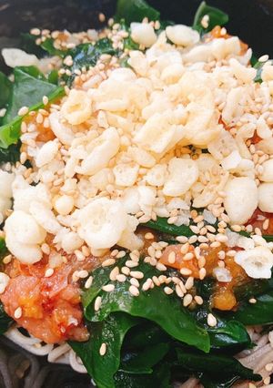 冷やし梅わかめ蕎麦-レシピのメイン写真