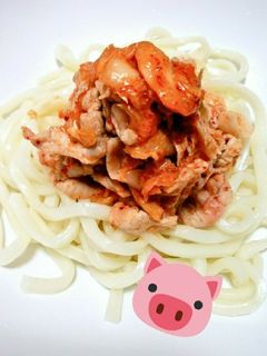 レンジで豚キムチうどん◎-レシピのメイン写真