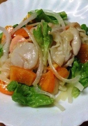 湯引きホタテの酢味噌サラダ-レシピのメイン写真