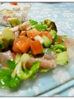 生ハムサルサ*ゴマ風味カルパッチョ風-レシピのメイン写真