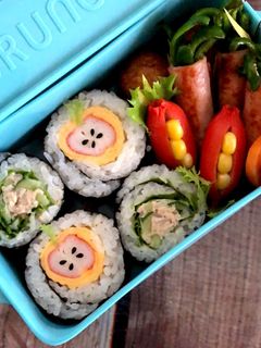 巻いて②♡カニカマりんごの卵焼き巻き寿司-レシピのメイン写真