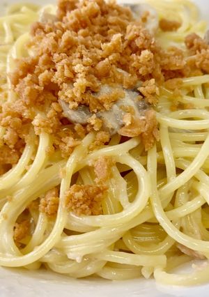 鮭とマッシュルームのクリームパスタ！-レシピのメイン写真