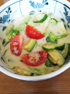 火を使わない!夏野菜の豆乳スープ-レシピのメイン写真