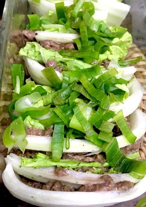 レンチン！豚ひき肉と白菜かさね蒸し-レシピのメイン写真