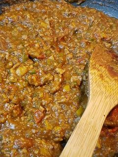 カレーの残りと夏野菜でキーマカレー-レシピのメイン写真
