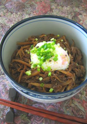 牛ごぼうの☆温玉丼-レシピのメイン写真
