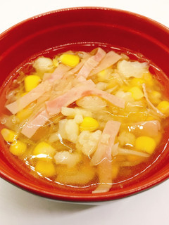 【病院】ハムと野菜コンソメスープ【給食】-レシピのメイン写真