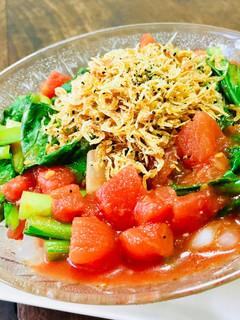 芳ばしいアミエビで☆トマトソースパスタ-レシピのメイン写真