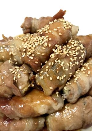 照り焼き風！ナスの豚バラ巻き☆-レシピのメイン写真