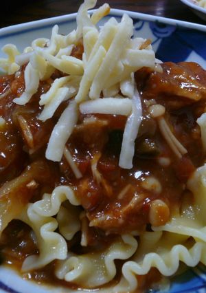パスタのトマトシチューがけ-レシピのメイン写真