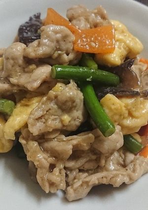 レンジで簡単♪卵と豚肉の中華炒め-レシピのメイン写真