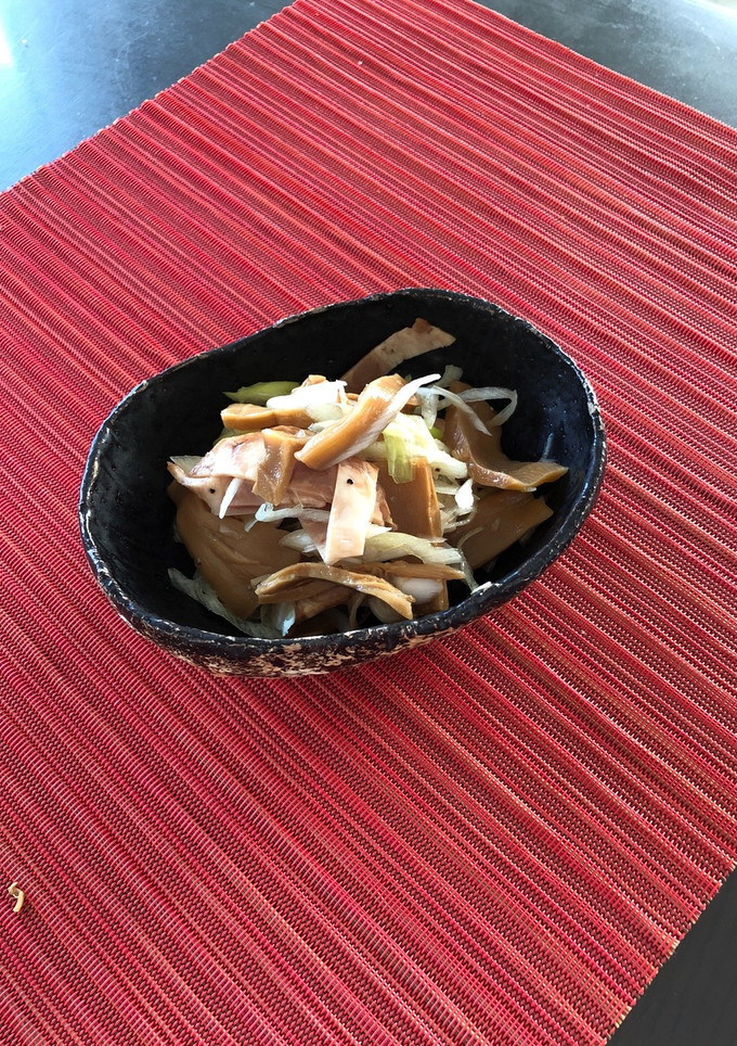 簡単おつまみ！焼き豚メンマネギの和え物-レシピのメイン写真
