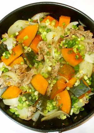 かぼちゃ豚肉の煮物♪簡単生姜風味-レシピのメイン写真