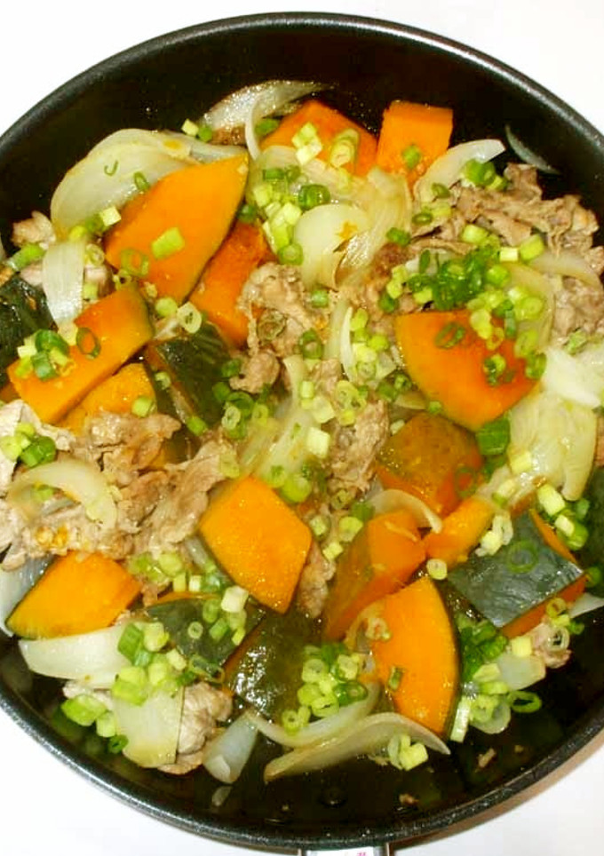 かぼちゃ豚肉の煮物♪簡単生姜風味-レシピのメイン写真