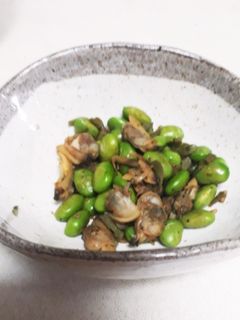☆おつまみ☆冷凍枝豆あさりのニンニク炒め-レシピのメイン写真