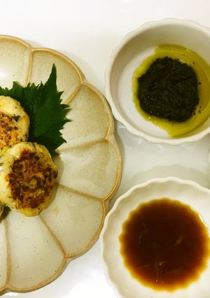 筍のふわふわつくね～3種のソース添え～-レシピのメイン写真