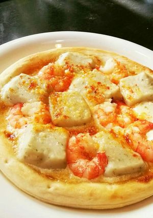 胡麻豆腐と海老のピザ♪-レシピのメイン写真
