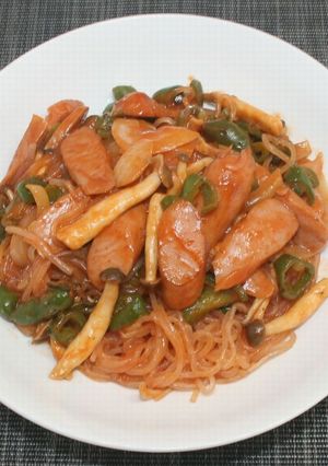 低糖質☆乾燥こんにゃくパスタでナポリタン-レシピのメイン写真